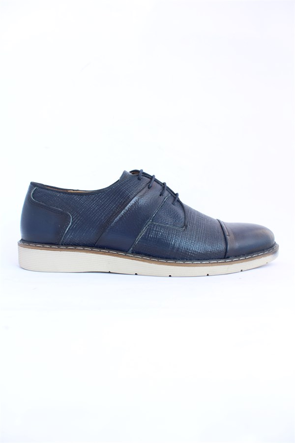 Mrd 0036   Poli Taban Mavi Deri Yazlık Erkek Ayakkabısı