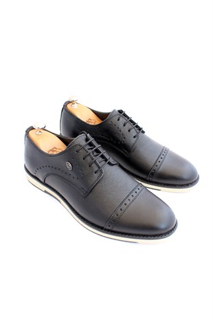 emende -Mrd 00412 Summer Series Klasik Siyah Deri Günlük Erkek Ayakkabısı