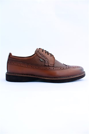 emende -Mrd 00417 Poli Taban Çifteyüz Klasik Taba Deri Günlük Erkek Ayakkabısı