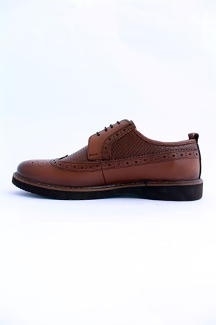 emende -Mrd 00417 Poli Taban Çifteyüz Klasik Taba Deri Günlük Erkek Ayakkabısı