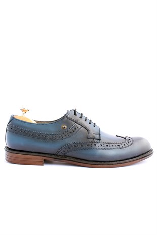 emende -Mrd 0054 Summer Series Klasik Mavi Deri  Günlük Erkek Ayakkabısı