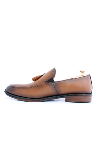emende -Mrd 0055 Summer Series Klasik Taba Deri  Günlük Erkek Ayakkabısı
