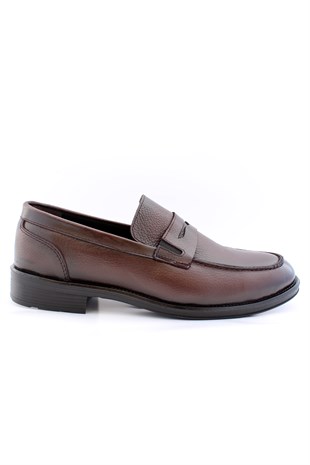 Hnt 002501 Kolej Fiyonk Kahverengi  Klasik Erkek Ayakkabısı