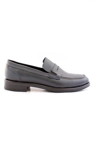 Hnt 002501 Kolej Fiyonk Lacivert  Klasik Erkek Ayakkabısı