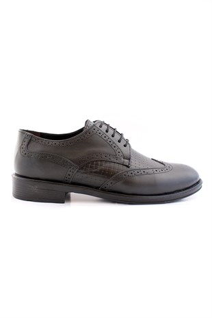 Hnt 00253 Siyah Çifteyüz Klasik Erkek Ayakkabısı
