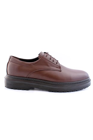Hnt 0032 Kahverengi  Yüksek Taban Klasik Erkek Ayakkabısı