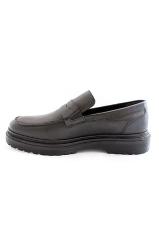 Hnt 005001 Kolej Siyah Yüksek Taban Klasik Erkek Ayakkabısı