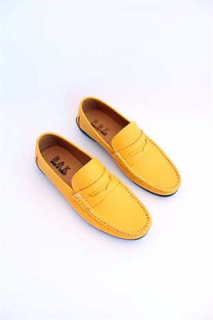 Mrd 00245 Sarı Deri Flotur Kolej Fiyonk Rock Erkek Ayakkabısı