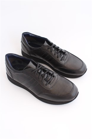 Mrd 0034   Poli Taban Siyah Deri Yazlık Erkek Ayakkabısı