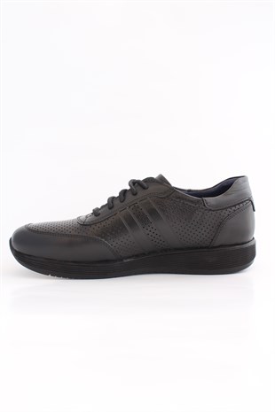 Mrd 0034   Poli Taban Siyah Deri Yazlık Erkek Ayakkabısı