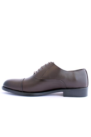 Mrd 00405 Oxford İçi Dışı Hakiki Kahve Deri Klasik Erkek Ayakkabısı