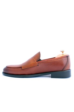 Mrd 00414 Makosen Çift Tokalı İçi Dışı Hakiki Taba Deri Klasik Erkek Ayakkabısı