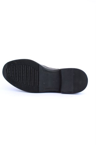 Mrd 2503 İçi Dışı Hakiki Deri Brogue Siyah Erkek Ayakkabısı